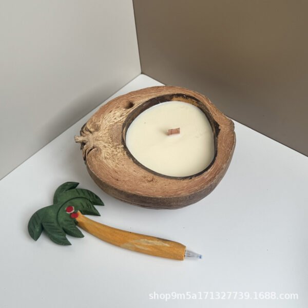 Vela Aromática de Cera de Soja en Cuenco de Coco Natural - Image 3