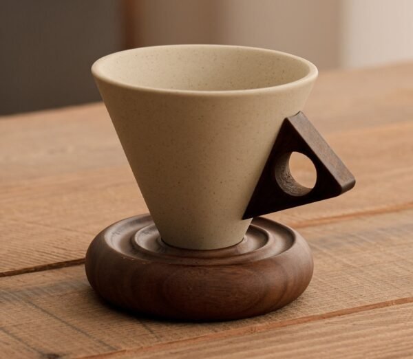 Taza Cónica de Cerámica de Gres Artesanal - Image 2